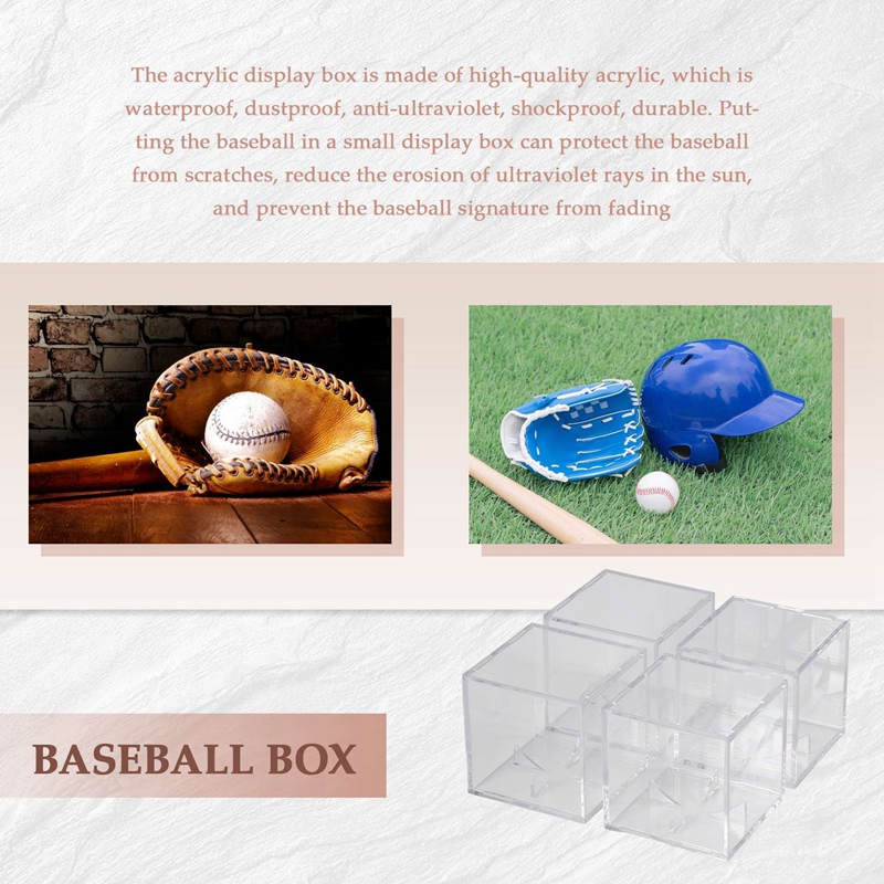 4Pcs Baseball Display Case,UV  - Display Case Acrylic 评论和价格