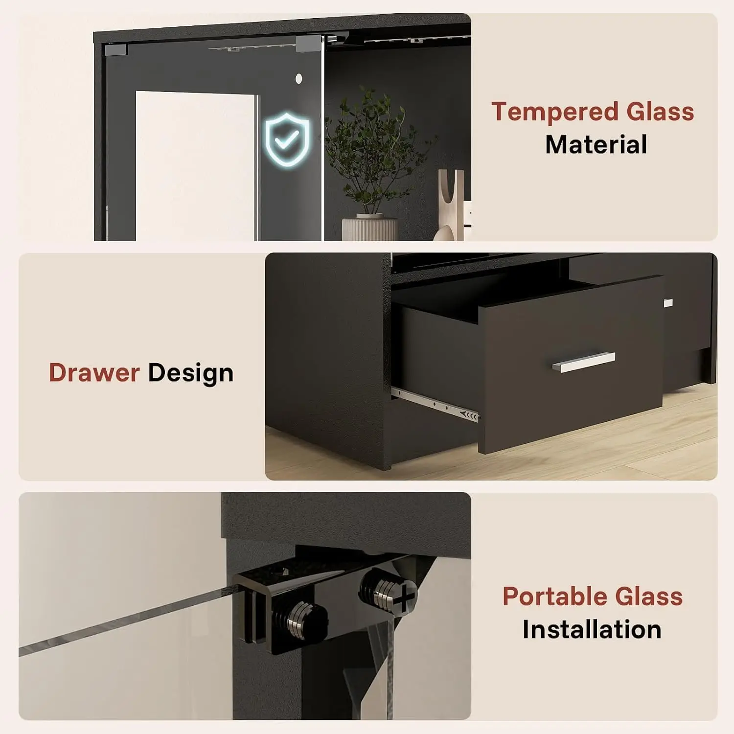 Black Glass Display Cabinet Wi - Pop Display Shelf 评论和价格