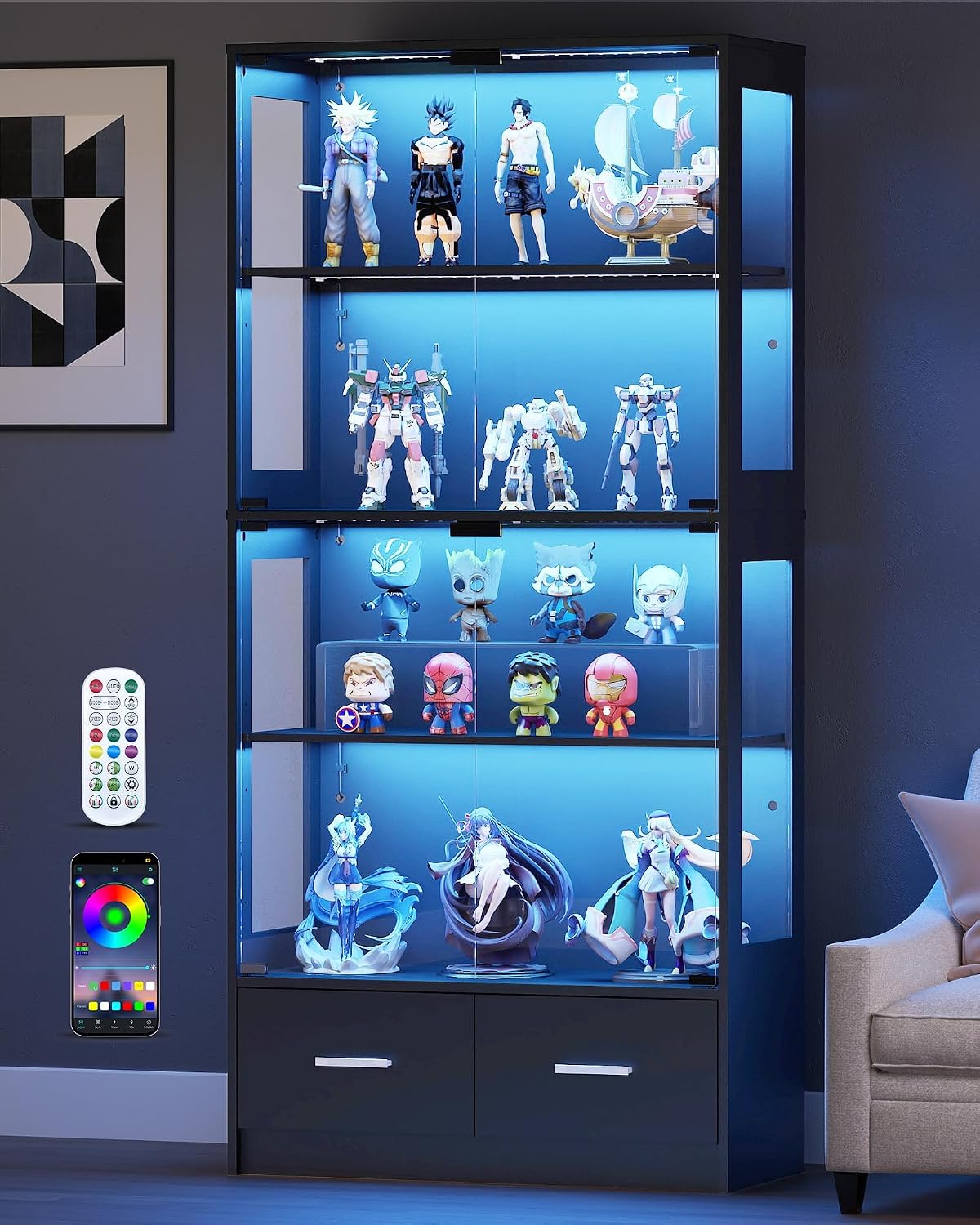 67 Inch Display Cabinet Glass  - Pop Display Shelf 评论和价格